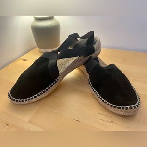 Suede slip on flats